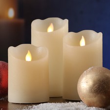 LED Kerzenset Rustik-Optik mit