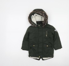 Primark Unisex Baby grün Kunstfell Kapuze Parka Mantel 24 Monate
