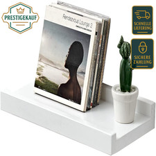 Wandregal Weiß, Bilderleiste Eichenholz regalbrett Wandmontierte schwebende R...