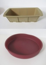 2 Silicon-Backformen  für Brot, Kuchen, Quiche oder Pizza, Kasten- und Rundform