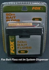 Fox Bait Floss 50m rot auf Fox System Dispenser Karpfenzubehör