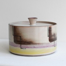 Hildegard Delius Rheinsberg Deckeldose rund Keramik Art Deco handbemalt um 1928