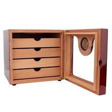 Zedernholz 4 Schubladen Zigarren Humidor Schrank Box Mit Luftbefeuchter