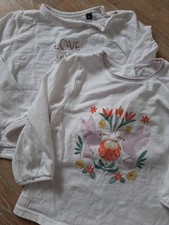 2 Langarmshirts weiß Gr. 74 Obaibi & Marco Polo