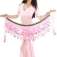 Bauchtanz Kostüm Fasching Münzgürtel Hüfttuch Belly Dance Hip Scarf 9 Farben