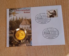 Numisbrief Goethe mit DDR 5 Mark 1982 Goethes Gartenhaus sehr selten