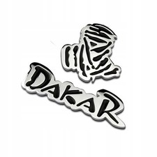DAKAR 3D EMBLEM Aufkleber Metall Silber
