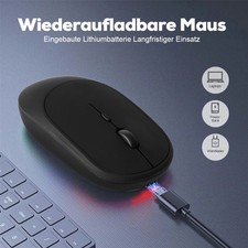 USB Maus Kabellos Bluetooth + 2.4Ghz Mouse PC Computer Notebook Laptop Funkmaus