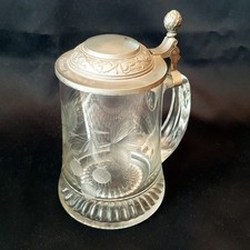 Gravierter Glaskrug Bierkrug