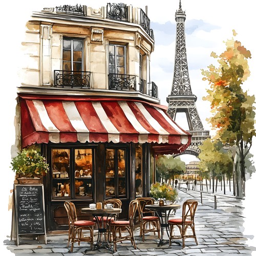 Wandbild paris cafe bistro - cafe,