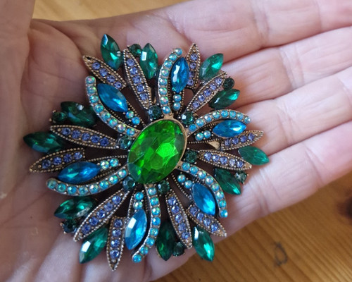 Retro brosche strass - brosche,