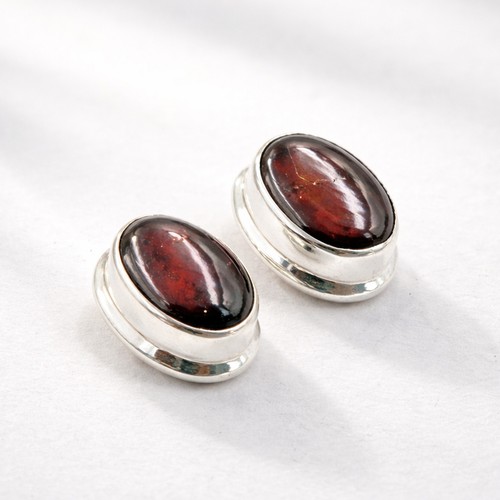 Granat ohrstecker sterling - granat,