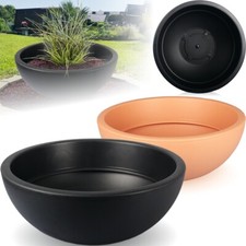 Pflanzschale 40cm Pflanzkübel Schale Kunststoff rund Pflanztopf Terrakotta Grau