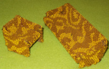 Sitzgarnitur Sessel + Sofa Braun Gemustert Alte Handmade Möbel Vintage Puppenst.