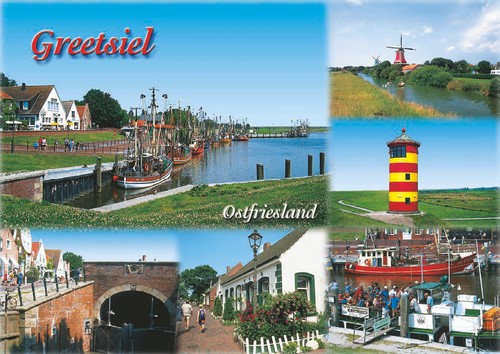Greetsiel postkarten brücke - greetsiel,