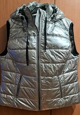 Neu Dicke und Leichte Weste mit Kapuze Gr. 48 In Farbe Silber