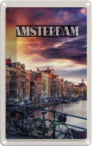 Blechschild 30x20 amsterdam - blechschild,