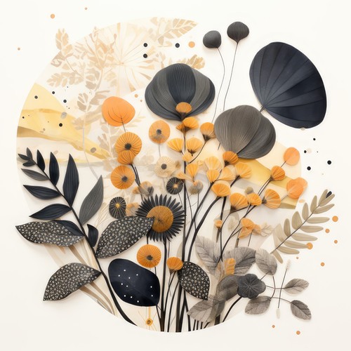 Wandbild holzblumen d - ,
