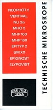 ZEISS Prospekt TECHNISCHE MIKROSKOPE NEOPHOT EPITYP SMXX EPIGNOST MHP NU (Y5097