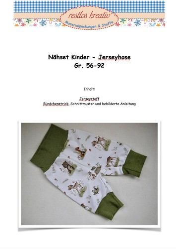 Diy nähset babyhose waldtiere - diy,