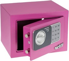 HMF Safe Tresor klein mit Zahlenschloss Möbeltresor pink Geldschrank Hotelsafe