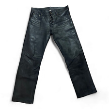 Motorradhose Leder Schwarz Herren Größe 50 Robust Sicher