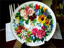 Wand Teller Porzellan Hutschenreuther D=26cm Blumen Dekor 1989 Sammlerteller NEU