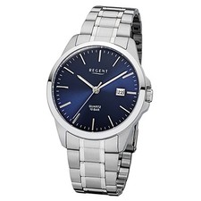Regent Herren-Armbanduhr silber Analog F-1011 Edelstahl-Armband URF1011