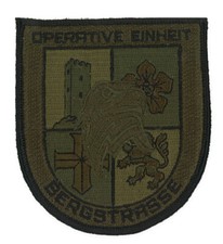 Abzeichen Patch Polizei Hessen Operative Einheit OPE Bergstraße oliv