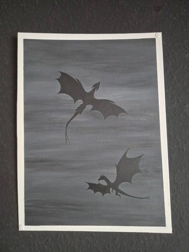 Handgemaltes drachenbild - handgemaltes, 40
