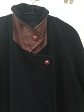 DINOMODA Damen Eleganter Winter Mantel Vintage Wolle Angora dunkelblau Größe 40