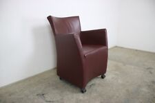 Designer Sessel Montis Rollbar Weinrot Leder Einsitzer Armlehnstuhl Ledersessel