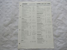 Fendt Farmer 260 V VA (206) Werkstatt Datenblatt 6/1988 Technische Daten