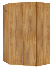 Eckschrank New York Kleiderschrank 90x125x236cm plankeneiche 2-türig (18633)