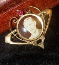 Jugendstil Fotobrosche "SD" Boho Granat