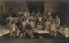 1. WK Militaria Soldaten Verletzten Gruppenfoto im Lazarett mit Krankenschwester
