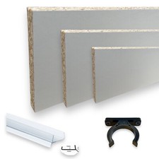 Sockelleiste Sockelblende Küchensockel Holz Leiste n. Maß  LICHTGRAU DEKOR 19mm