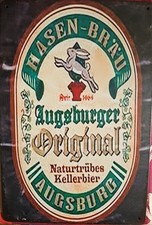 Blechschild hasen bräü - blechschild,