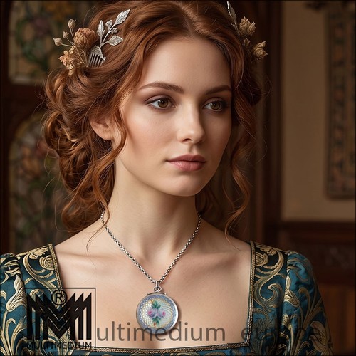 Jugendstil emaille anhänger - jugendstil,