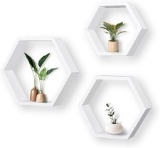 3er Set Wandregale Hexagon