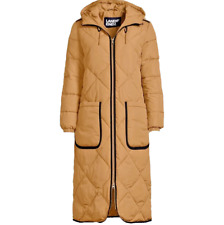 Warmer Damen Steppmantel von Land's End - Gr. 44/46 (US L) - Warm-Gelbbraun