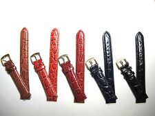 XL Uhrenarmband aus feinem Rindsleder mit Krokoprägung 16/18/20mm - NEU!