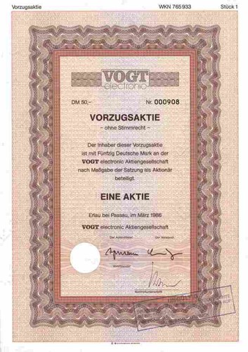 Vogt electonic 1986 - ag,