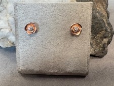 Clogau Ohrstecker Silber & 9 kt Rotgold Diamant Rose selten Sterling 925