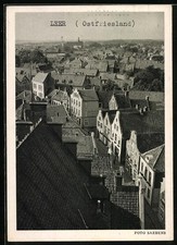 Leer /Ostfriesland, Ansichtskarte, Ortsansicht aus der Vogelschau 