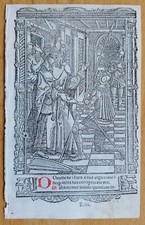 Original Stundenbuch Blatt Horae Hardouin Miniatur Paris 1510 (A)