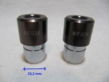 2x Will Strübin WF10x (18) Mikroskop Weitfeld Okular Okularpaar 23,2mm eye piece