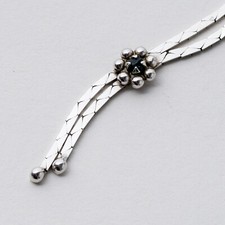 Halskette 835 Silber Blauer