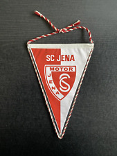 Alter Wimpel SC Motor Jena - Kordel rot/weiß - ca. 17 x 26,5 cm