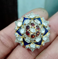 Polki Diamant Blume Ring, 925